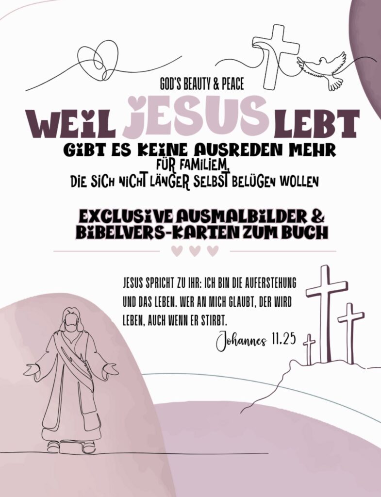 Ausmalbilder Ostern Jesus und Bibelvers-Karten